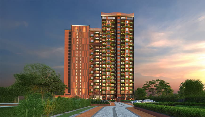 CoEvolve Misty Shores Whitefield – 3 & 4 BHK Lakefront Luxury Apartments on ECC Road elevation image