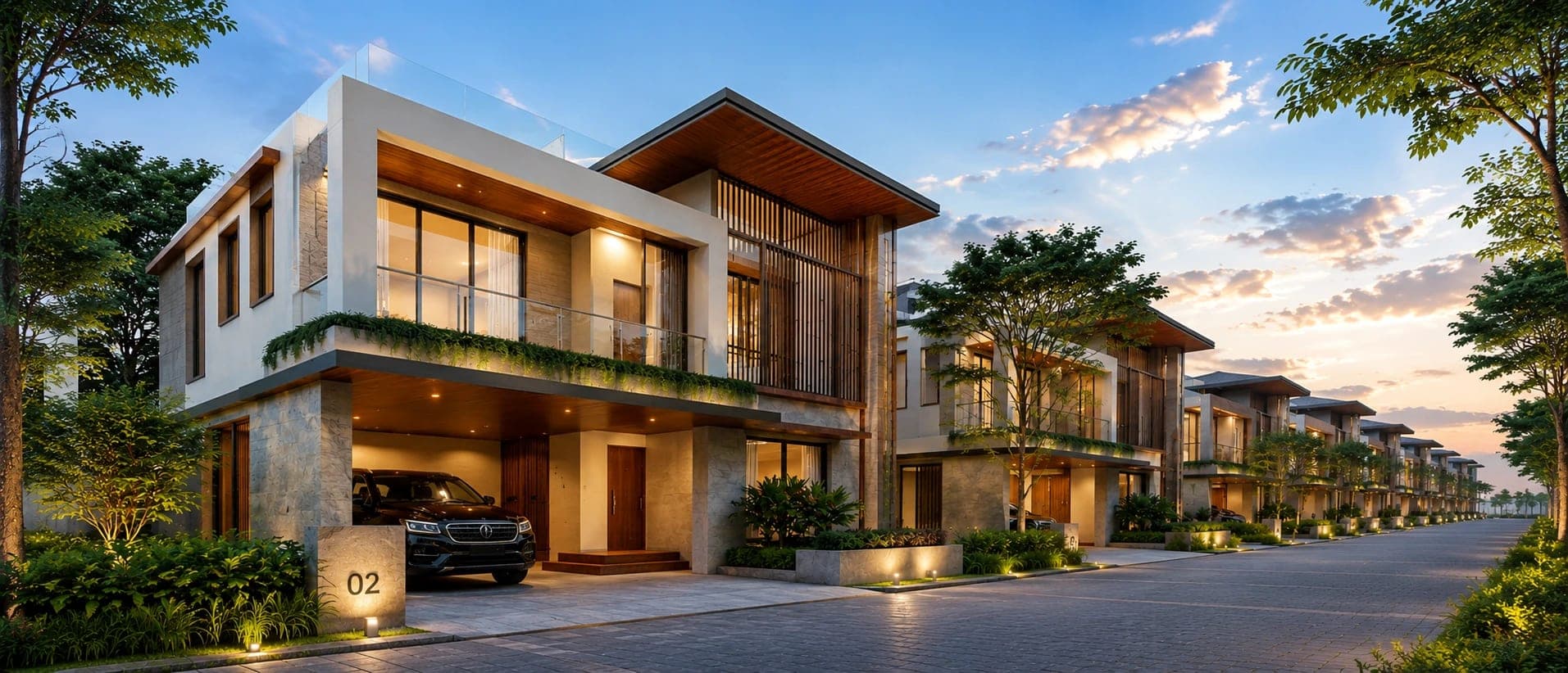 Adarsh Palm Acres Phase 3 | Luxury 4.5 & 5.5 BHK Villas in Bagalur, North Bangalore project view