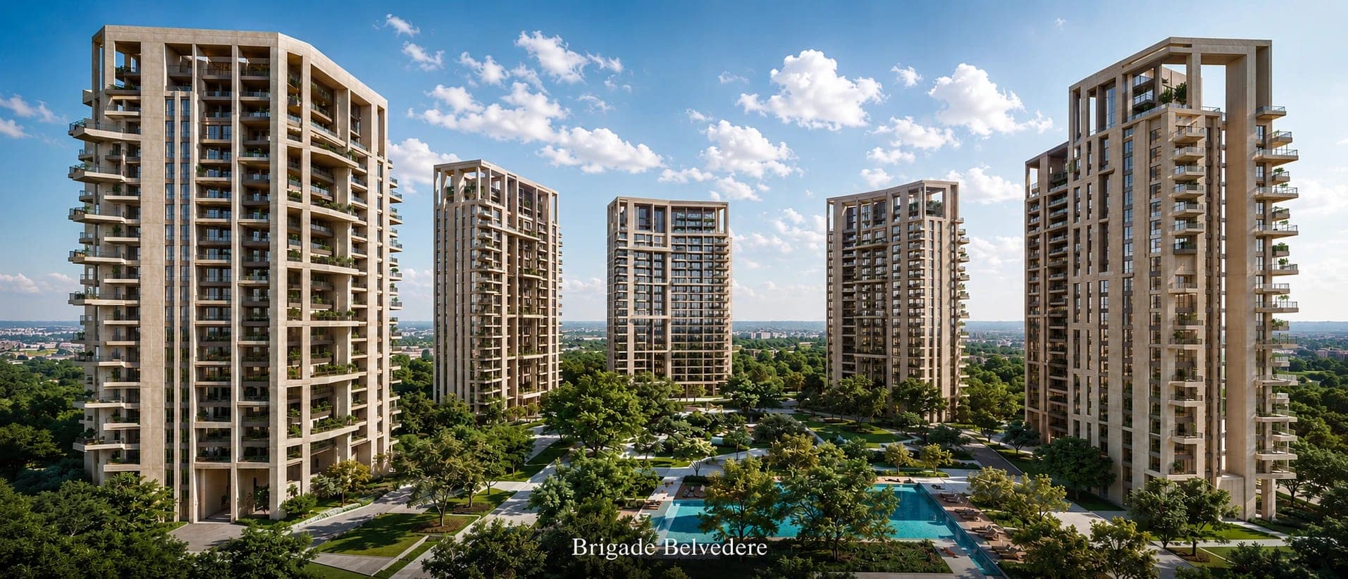 Brigade Belvedere – 1, 2, 3 & 3.5 BHK Apartments on Budigere Road, Bengaluru project view
