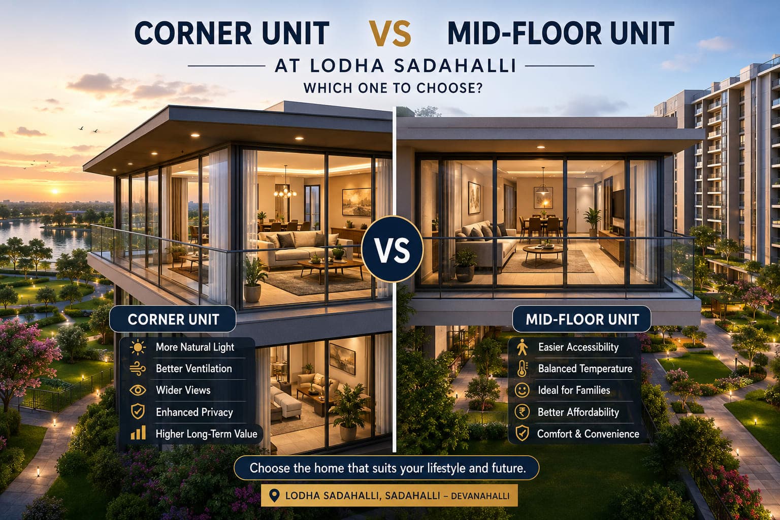 Corner Unit vs Mid-Floor Unit at Lodha Sadahalli: Which Apartment Is the Better Choice?