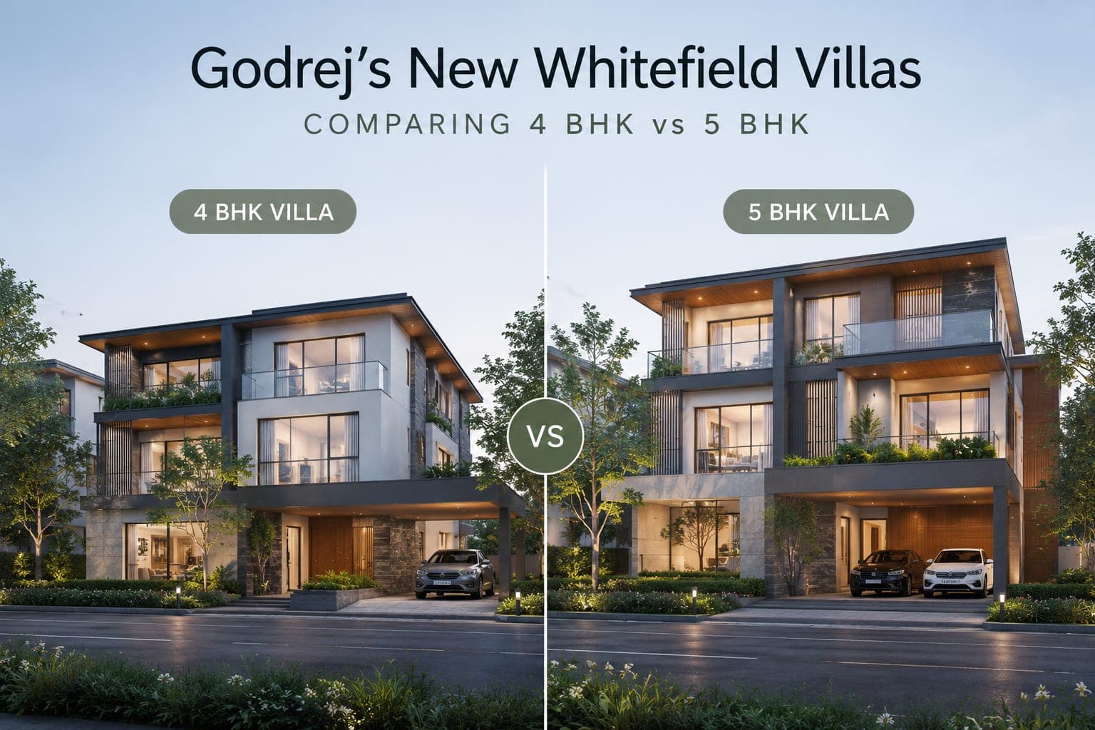 Godrej's New Whitefield Villas: Comparing 4 BHK vs 5 BHK