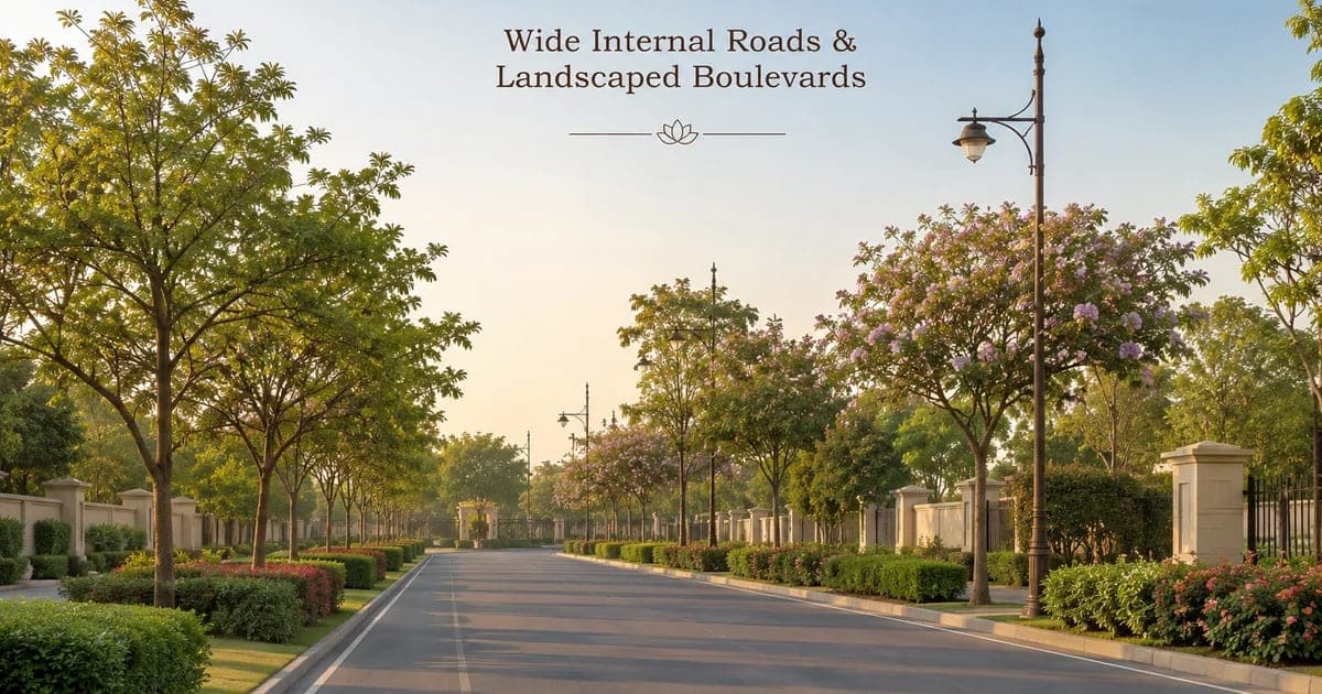 Wide Internal Roads & Landscaped Boulevards at The Sarayu Ayodhya