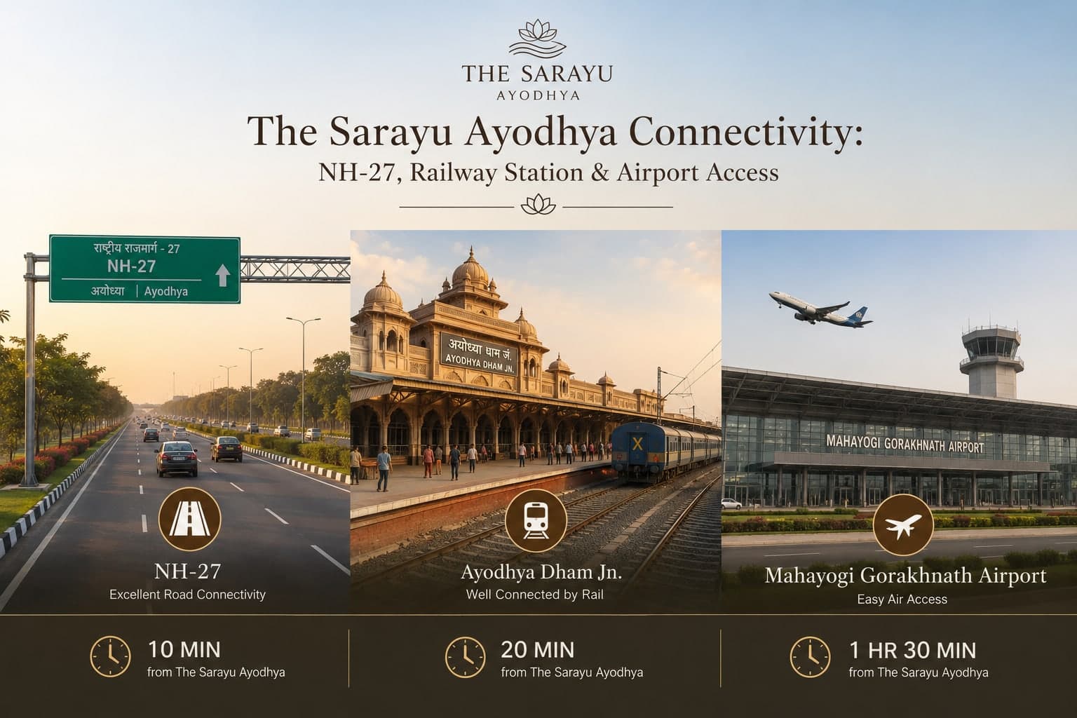 The Sarayu Ayodhya Connectivity: NH-27, Railway Station & Airport Access