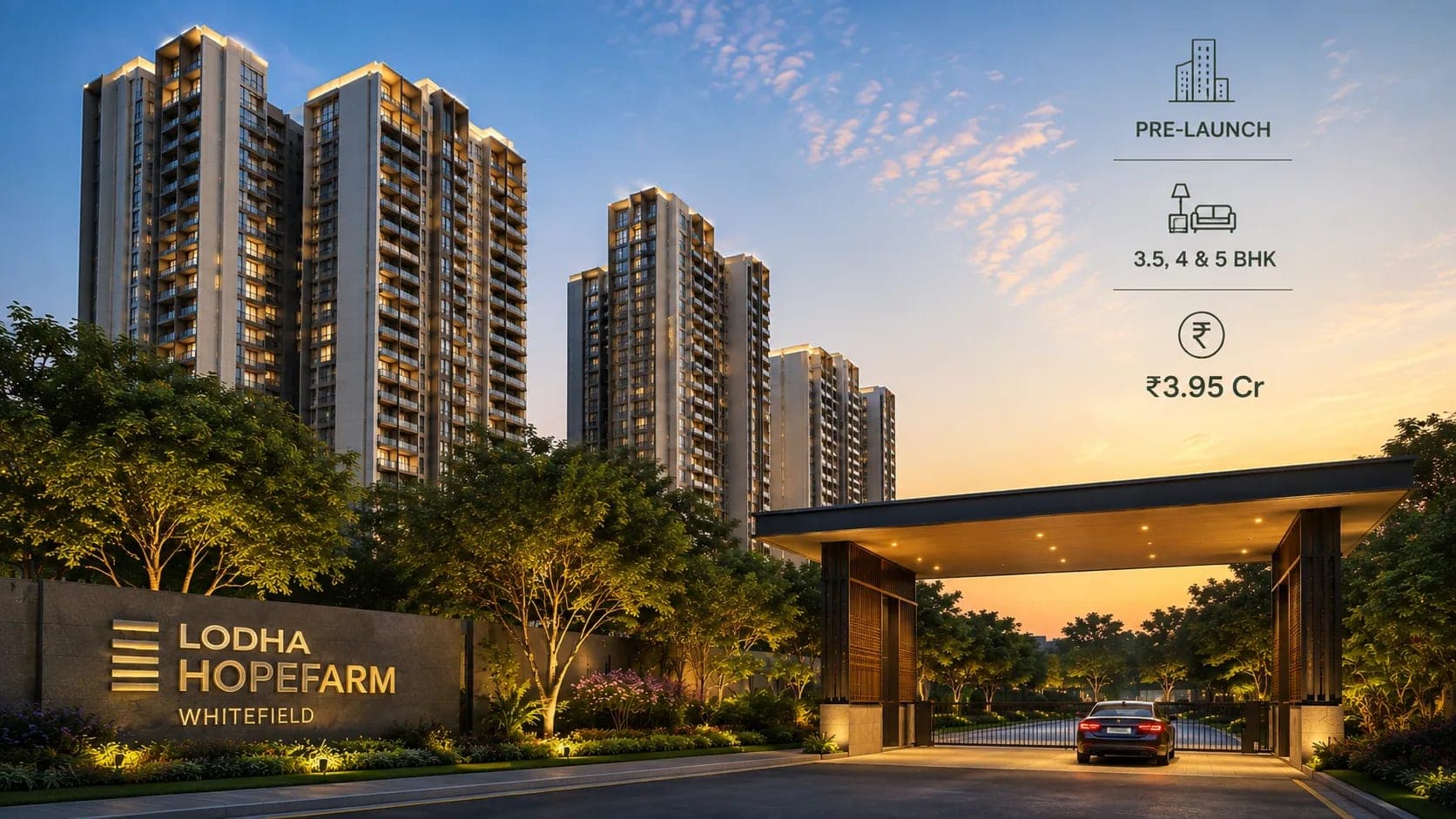 Lodha Hopefarm Whitefield | Pre-Launch | 3.5, 4 & 5 BHK | ₹3.95 Cr | Full Details elevation image