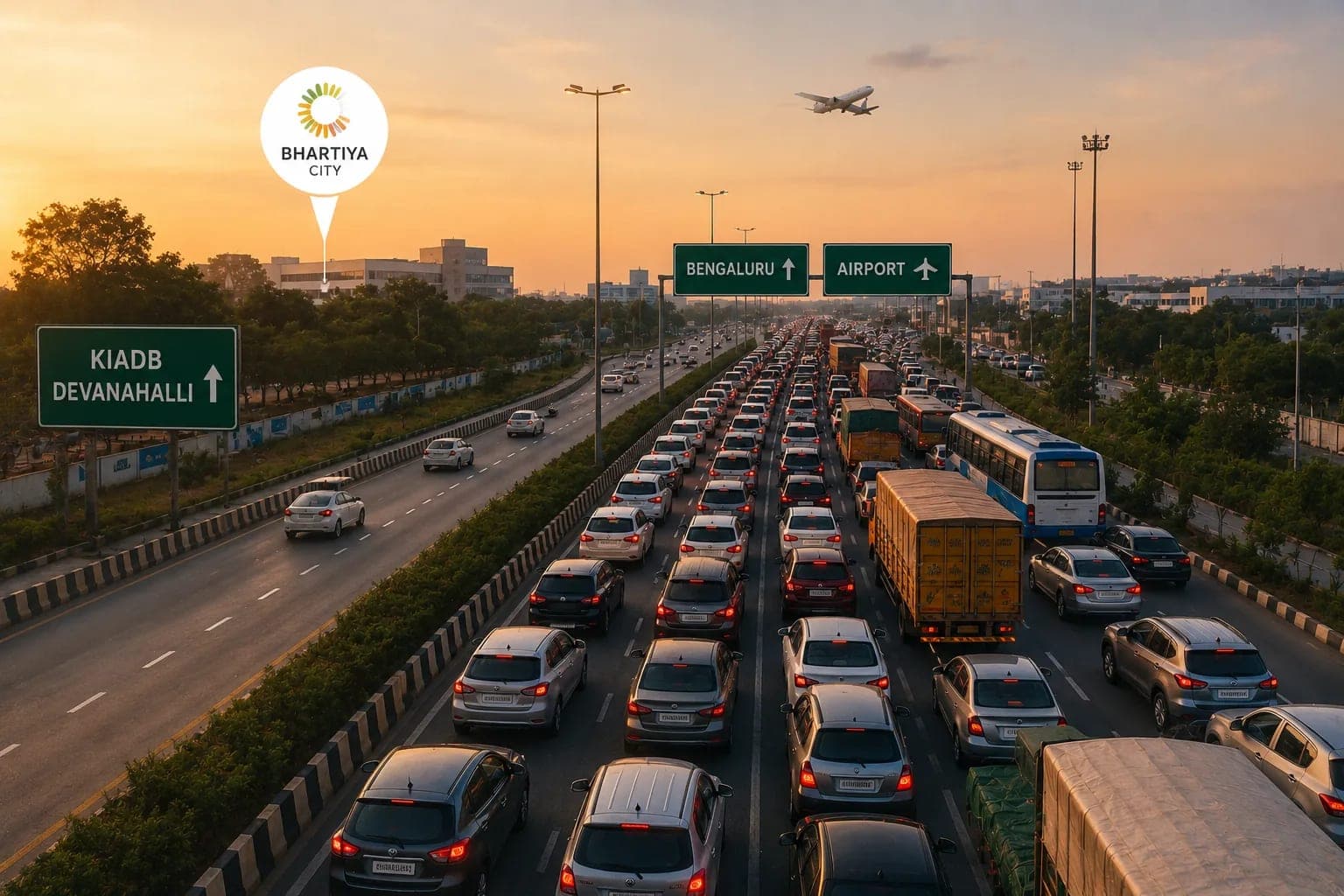 Peak-Hour Traffic Around KIADB Devanahalli: What Bhartiya City Buyers Should Expect