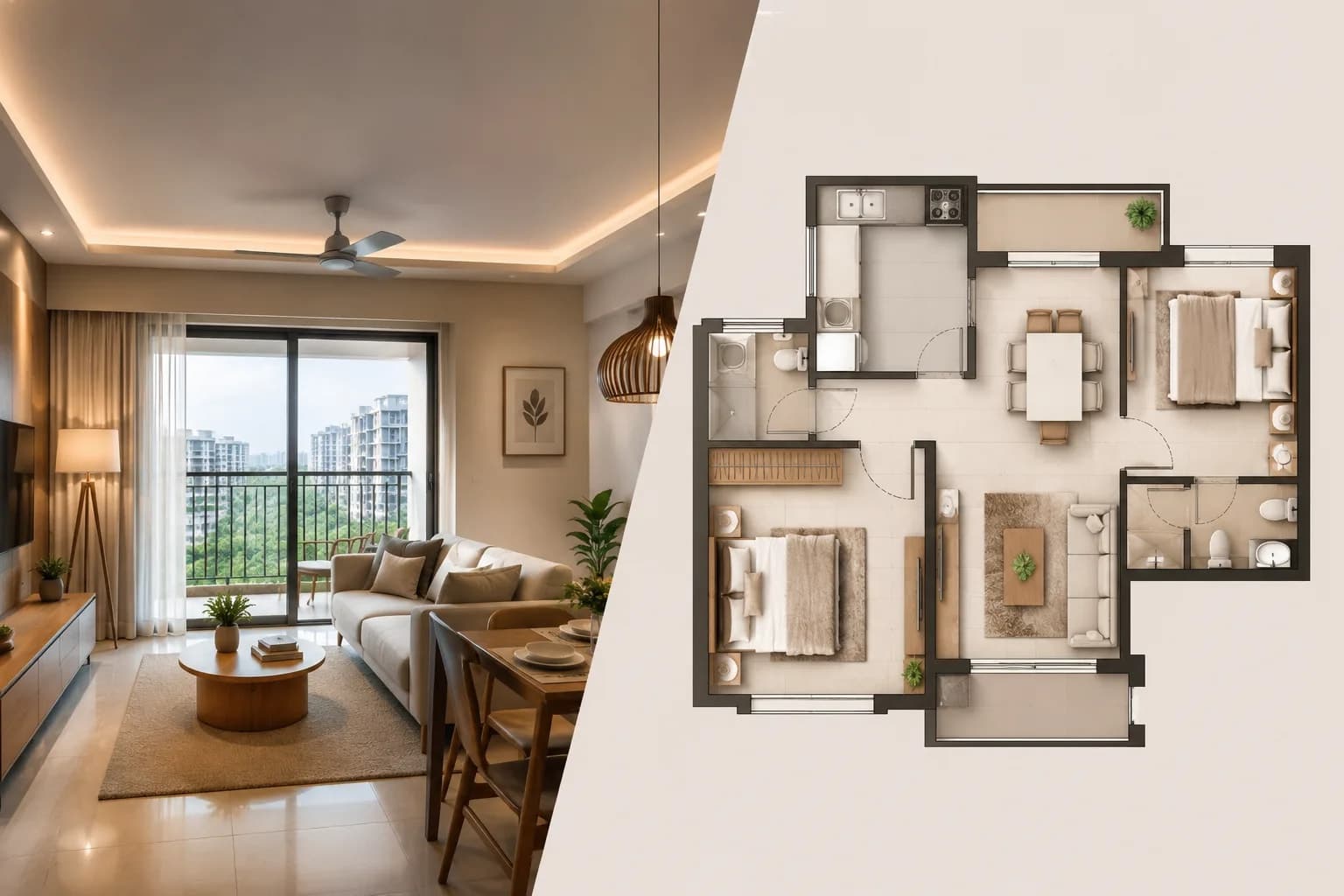 Bhartiya City KIADB 2 BHK Apartments: Layout, Size and Who They Suit