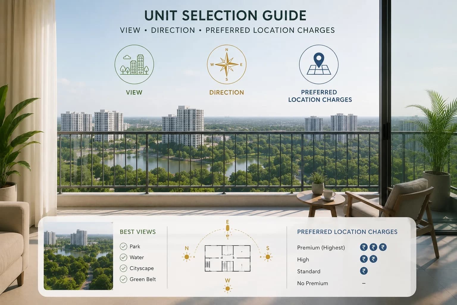 Bhartiya City KIADB Unit Selection Guide: View, Direction and Preferred Location Charges
