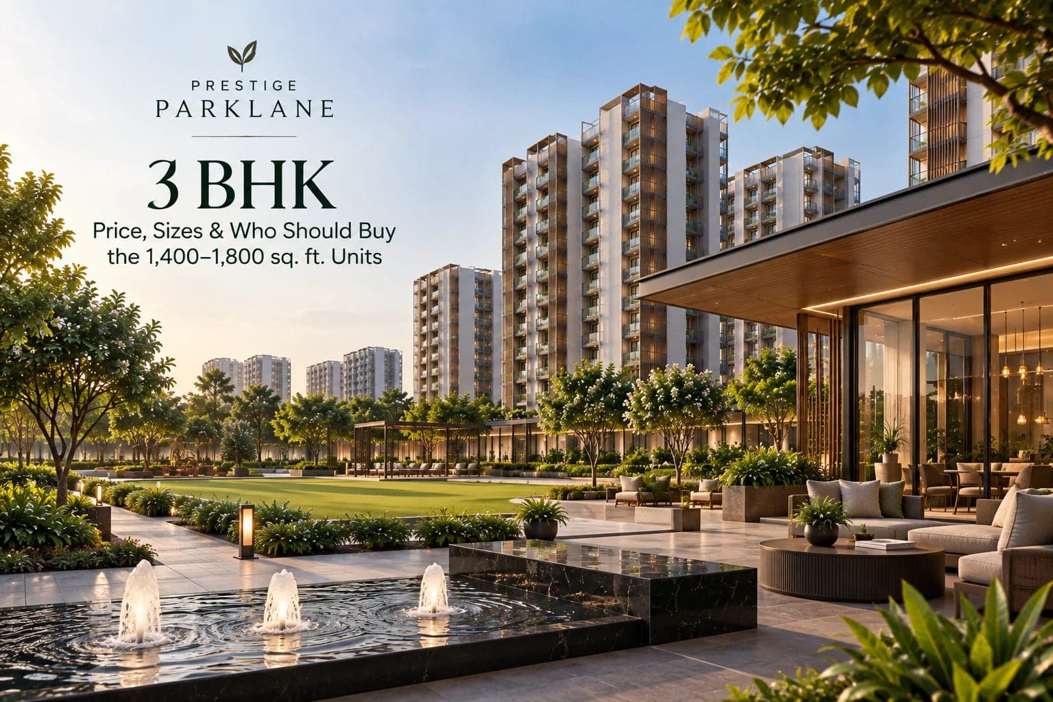 Prestige Parklane 3 BHK Price, Sizes & Who Should Buy the 1,400–1,800 sq. ft. Units